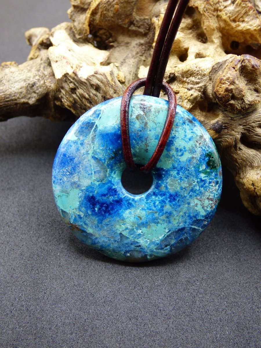 Shattuckit - Chryscoll ~ Edelstein Kette ~HIPPIE ~GOA ~Boho ~Tibet ~Ethno ~Nature ~Donut ~Schutzsymbol ~Heilstein *Unikat* - Art of Nature Berlin