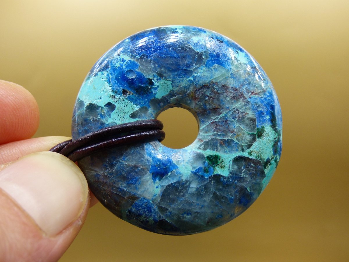 Shattuckit - Chryscoll ~ Edelstein Kette ~HIPPIE ~GOA ~Boho ~Tibet ~Ethno ~Nature ~Donut ~Schutzsymbol ~Heilstein *Unikat* - Art of Nature Berlin