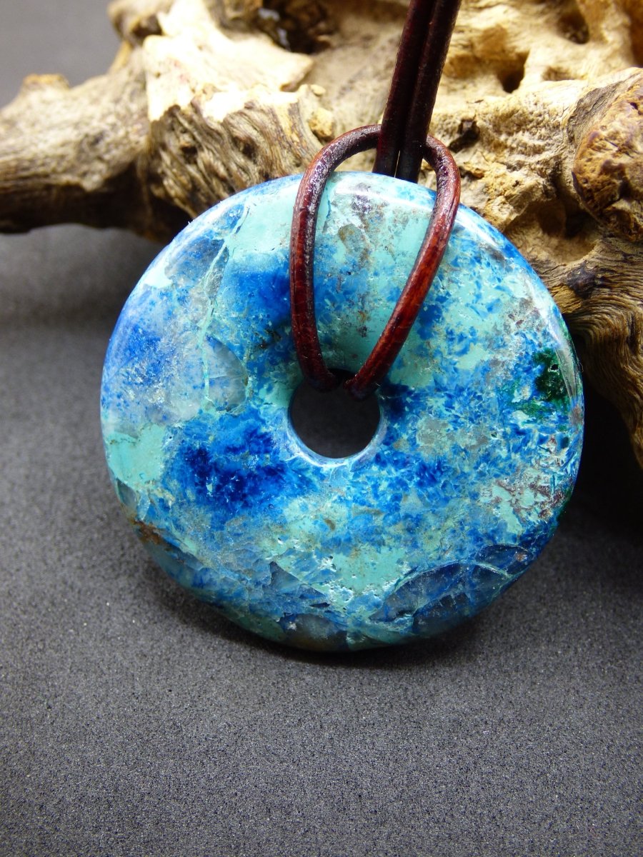 Shattuckit - Chryscoll ~ Edelstein Kette ~HIPPIE ~GOA ~Boho ~Tibet ~Ethno ~Nature ~Donut ~Schutzsymbol ~Heilstein *Unikat* - Art of Nature Berlin