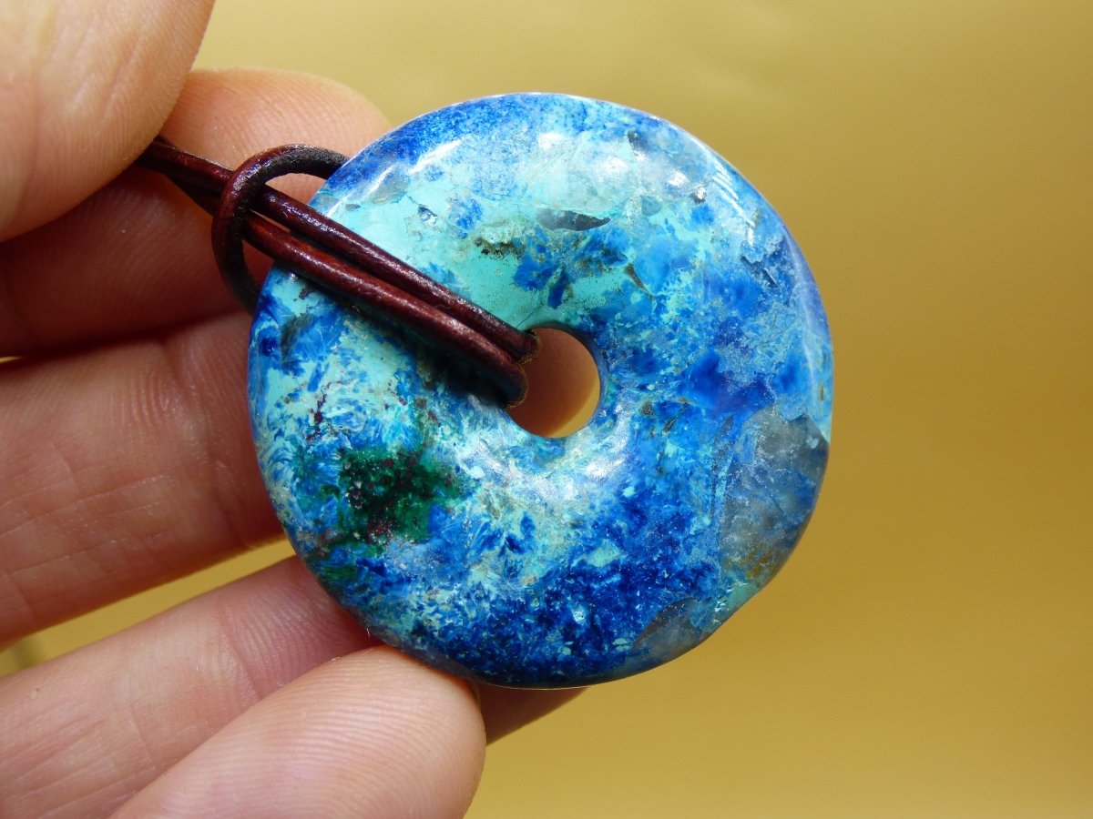 Shattuckit - Chryscoll ~ Edelstein Kette ~HIPPIE ~GOA ~Boho ~Tibet ~Ethno ~Nature ~Donut ~Schutzsymbol ~Heilstein *Unikat* - Art of Nature Berlin