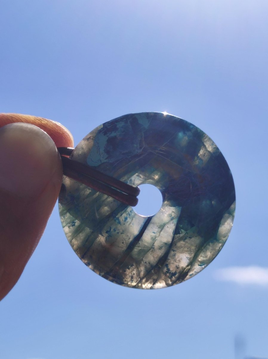 Shattuckit - Chrysocoll Donut Edelstein Kette Heilstein Schutzsymbol Mann Frau Glück HIPPIE GOA Boho Ethno Natur Rarität Geschenk Er Sie - Art of Nature Berlin