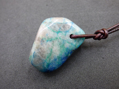 Shattuckit - Chrysocoll Edelstein Kette Heilstein Schutz Energie Geschenk Mann Frau Glück GOA Boho Tibet Ethno Natur Rarität Er Sie Vater - Art of Nature Berlin