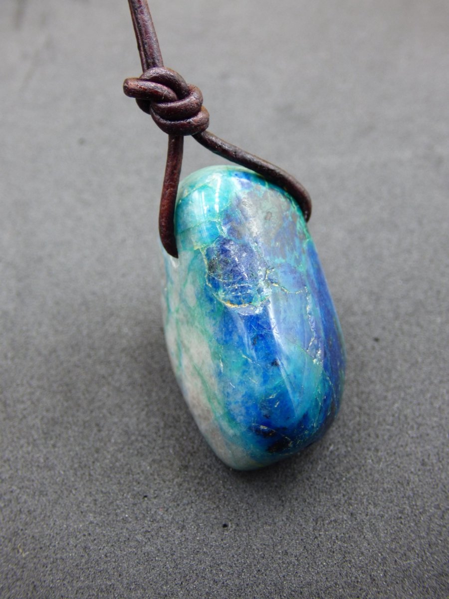 Shattuckit - Chrysocoll Edelstein Kette Heilstein Schutz Energie Geschenk Mann Frau Glück GOA Boho Tibet Ethno Natur Rarität Er Sie Vater - Art of Nature Berlin