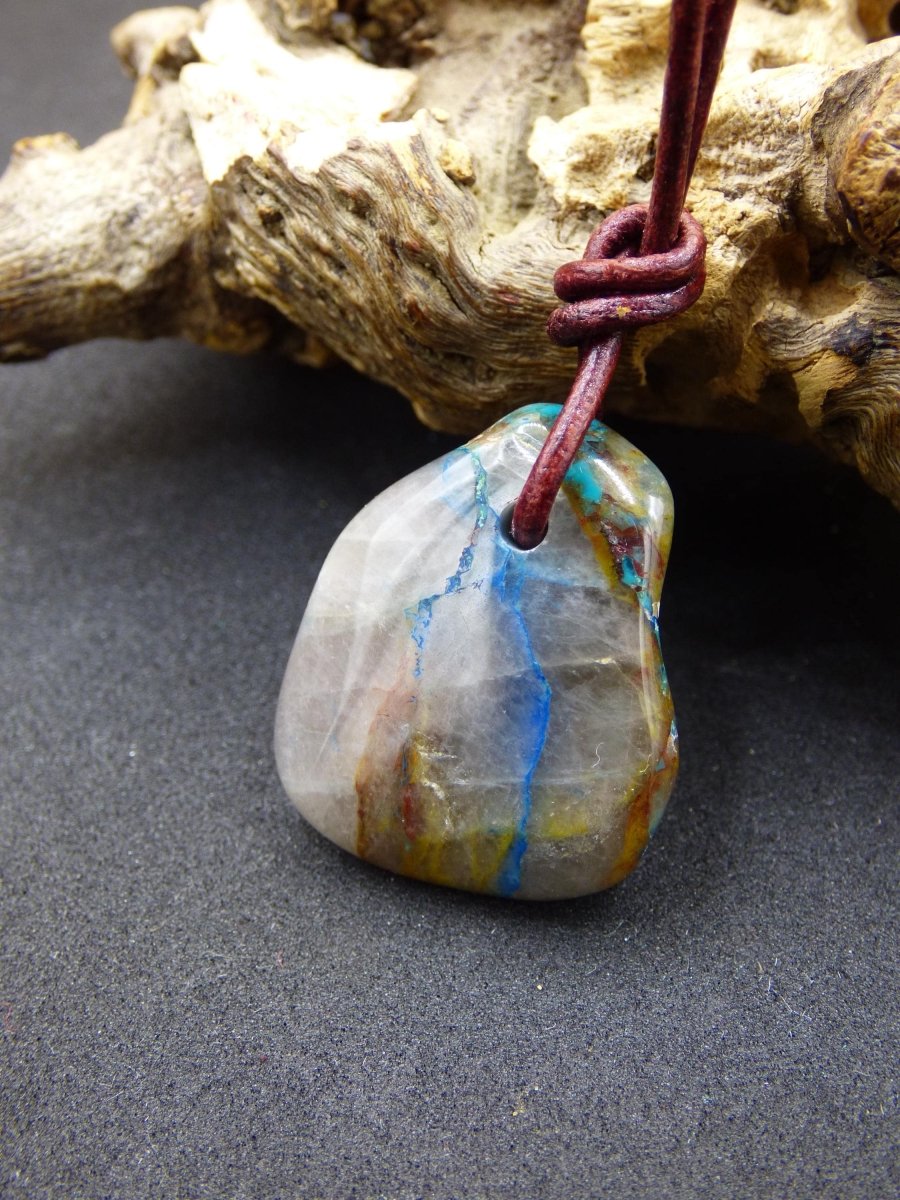 Shattuckit - Chrysocoll Edelstein Kette Heilstein Schutz Energie Geschenk Mann Frau Glück GOA Boho Tibet Ethno Natur Rarität Er Sie Vater - Art of Nature Berlin