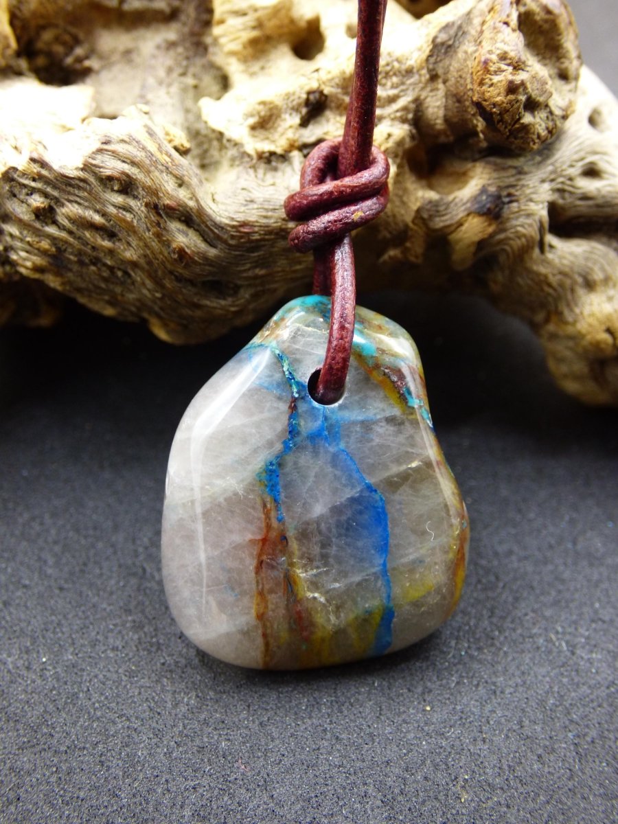 Shattuckit - Chrysocoll Edelstein Kette Heilstein Schutz Energie Geschenk Mann Frau Glück GOA Boho Tibet Ethno Natur Rarität Er Sie Vater - Art of Nature Berlin