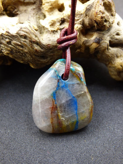 Shattuckit - Chrysocoll Edelstein Kette Heilstein Schutz Energie Geschenk Mann Frau Glück GOA Boho Tibet Ethno Natur Rarität Er Sie Vater - Art of Nature Berlin
