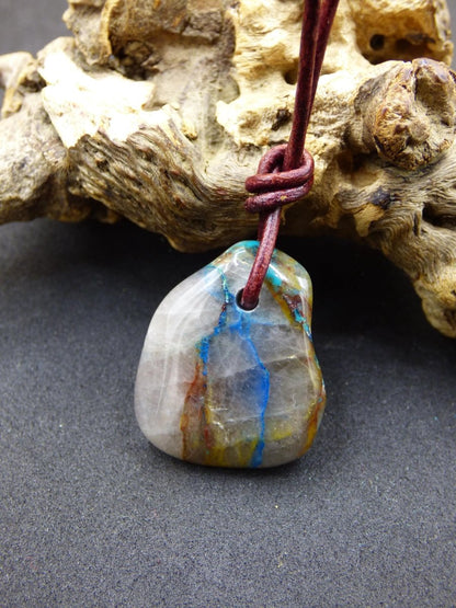 Shattuckit - Chrysocoll Edelstein Kette Heilstein Schutz Energie Geschenk Mann Frau Glück GOA Boho Tibet Ethno Natur Rarität Er Sie Vater - Art of Nature Berlin