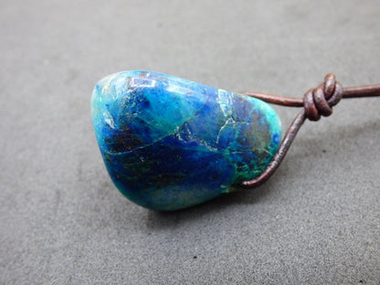 Shattuckit - Chrysocoll Edelstein Kette Heilstein Schutz Energie Geschenk Mann Frau Glück GOA Boho Tibet Ethno Natur Rarität Er Sie Vater - Art of Nature Berlin