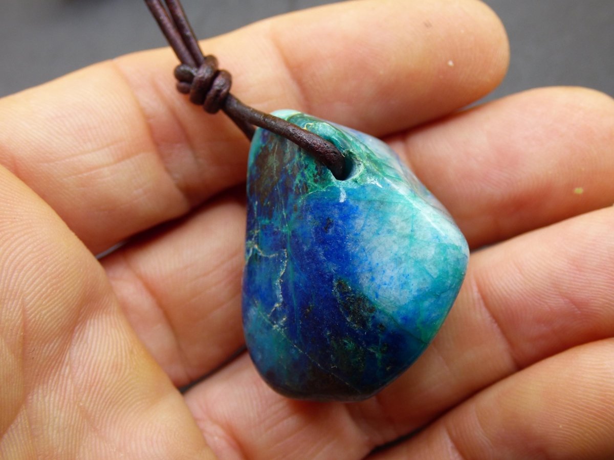 Shattuckit - Chrysocoll Edelstein Kette Heilstein Schutz Energie Geschenk Mann Frau Glück GOA Boho Tibet Ethno Natur Rarität Er Sie Vater - Art of Nature Berlin