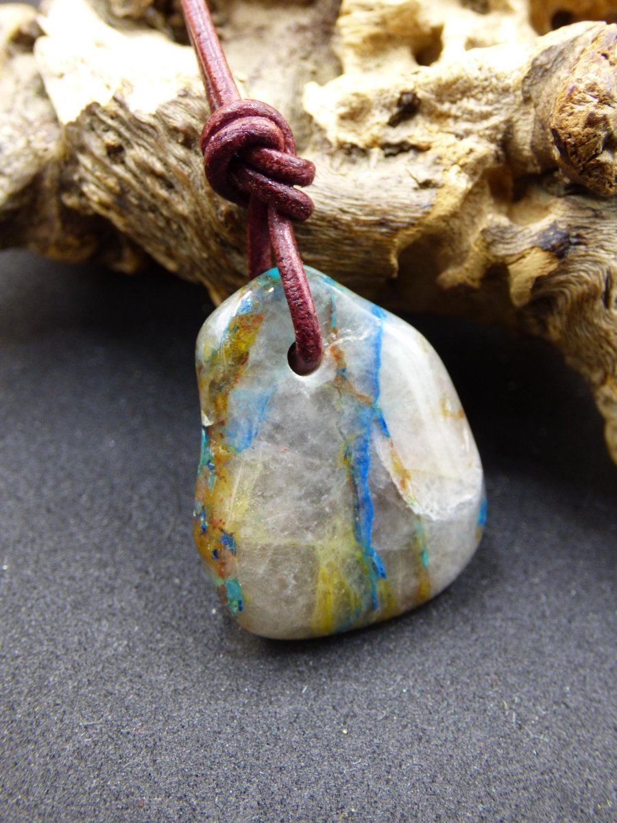 Shattuckit - Chrysocoll Edelstein Kette Heilstein Schutz Energie Geschenk Mann Frau Glück GOA Boho Tibet Ethno Natur Rarität Er Sie Vater - Art of Nature Berlin