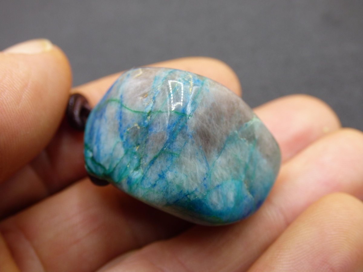 Shattuckit - Chrysocoll Edelstein Kette Heilstein Schutz Energie Geschenk Mann Frau Glück GOA Boho Tibet Ethno Natur Rarität Er Sie Vater - Art of Nature Berlin