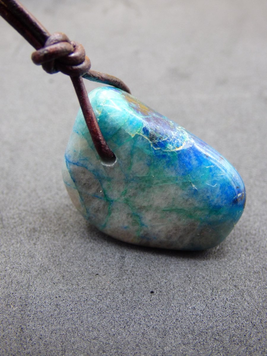 Shattuckit - Chrysocoll Edelstein Kette Heilstein Schutz Energie Geschenk Mann Frau Glück GOA Boho Tibet Ethno Natur Rarität Er Sie Vater - Art of Nature Berlin