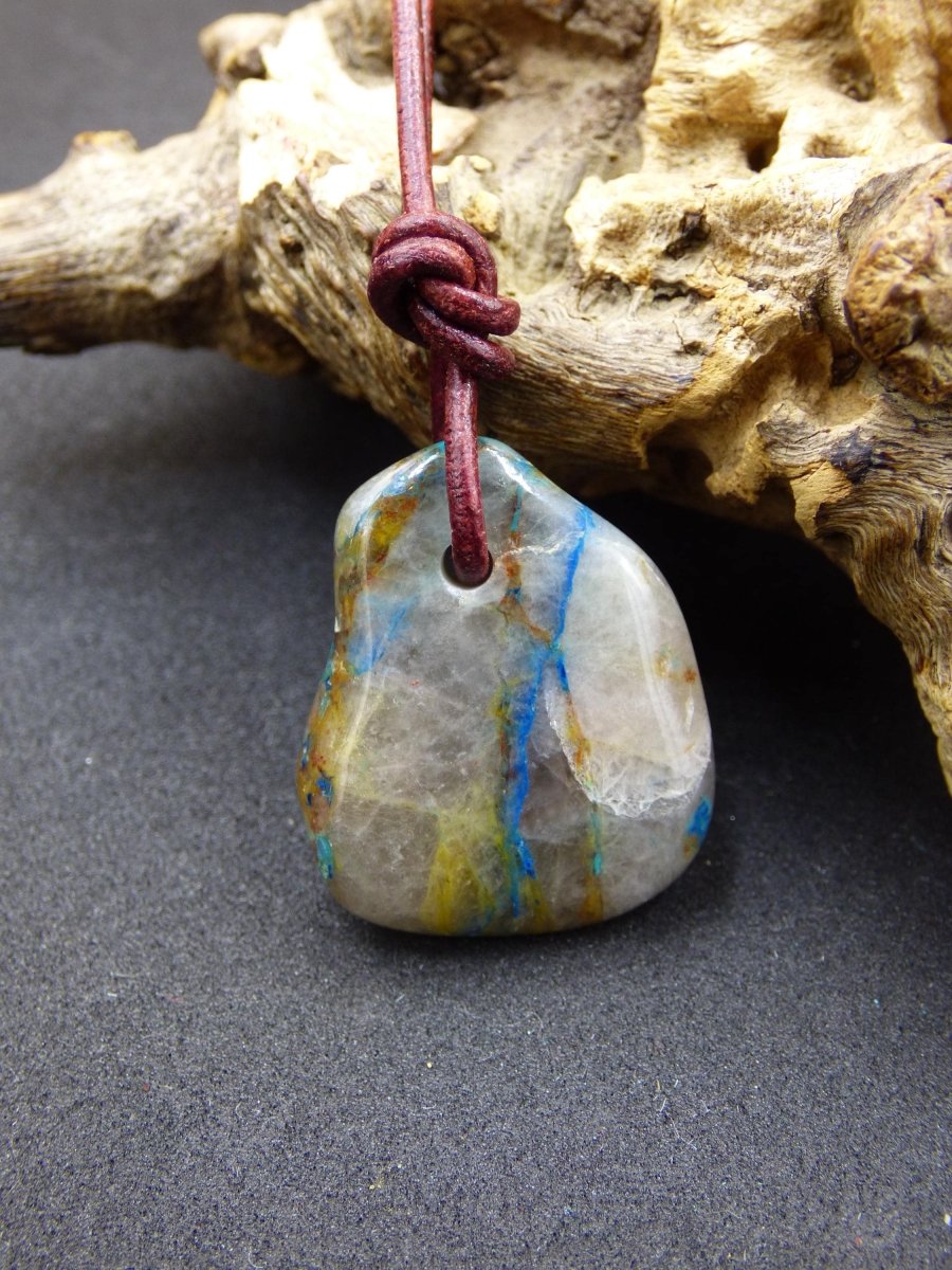 Shattuckit - Chrysocoll Edelstein Kette Heilstein Schutz Energie Geschenk Mann Frau Glück GOA Boho Tibet Ethno Natur Rarität Er Sie Vater - Art of Nature Berlin