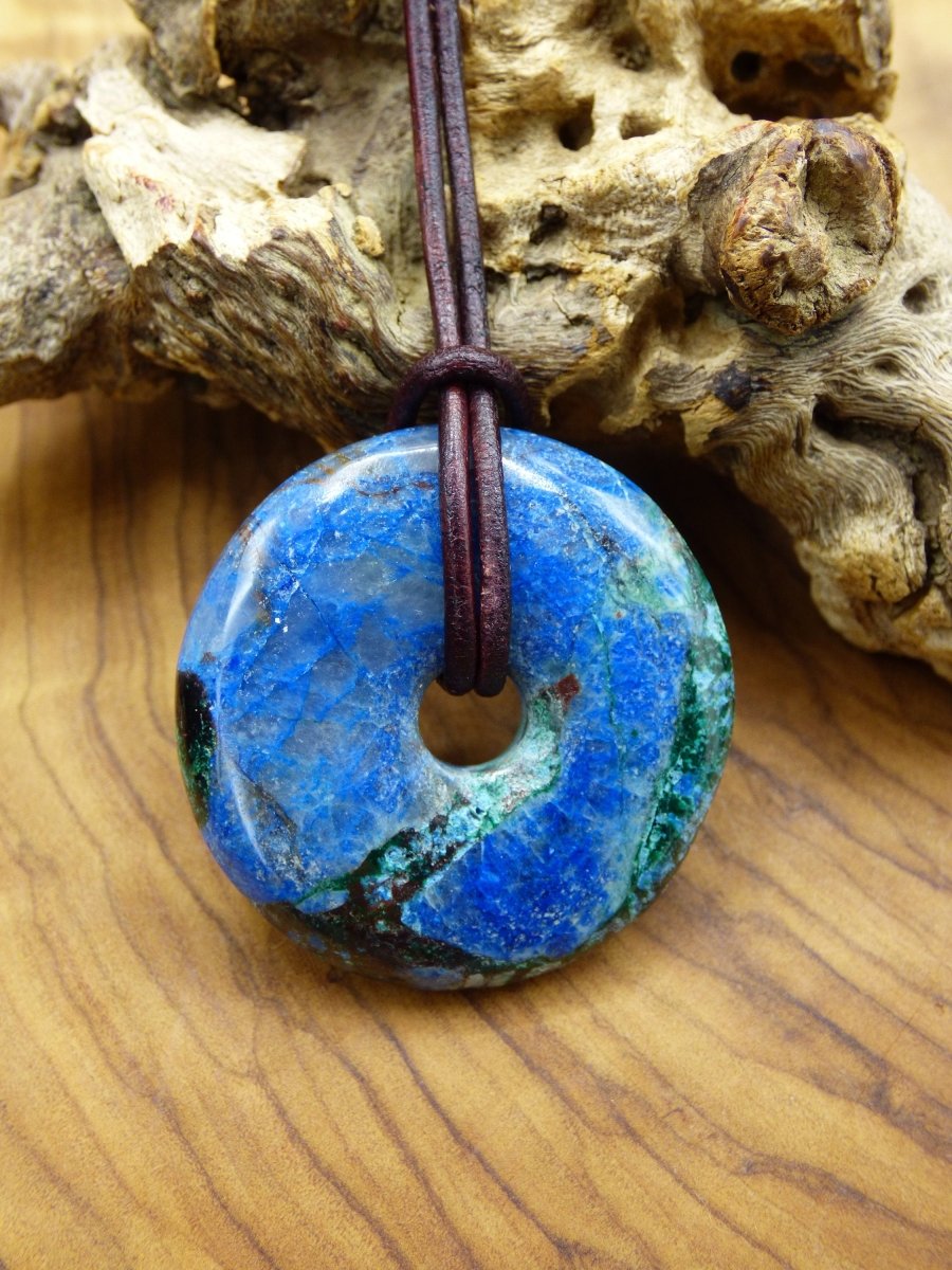 Shattuckit - Chrysocoll ~ Edelstein Kette ~HIPPIE ~GOA ~Boho ~Tibet ~Ethno ~Nature ~Donut ~Schutzsymbol ~Heilstein *Unikat* - Art of Nature Berlin