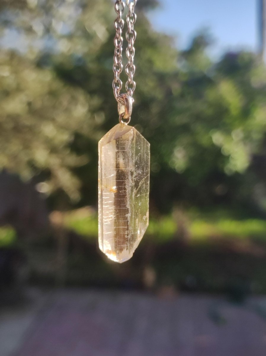 Skapolith AAA *Rarität* (gelber Wernerit)~ 925 Sterling Silber ~ Edelstein Kette ~HIPPIE ~GOA ~Boho ~Ethno ~Nature ~Heilstein - Art of Nature Berlin