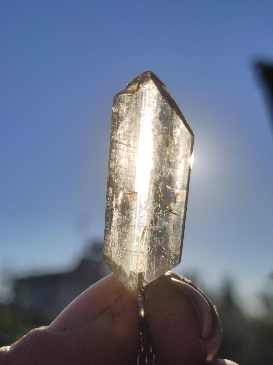 Skapolith AAA *Rarität* (gelber Wernerit)~ 925 Sterling Silber ~ Edelstein Kette ~HIPPIE ~GOA ~Boho ~Ethno ~Nature ~Heilstein - Art of Nature Berlin