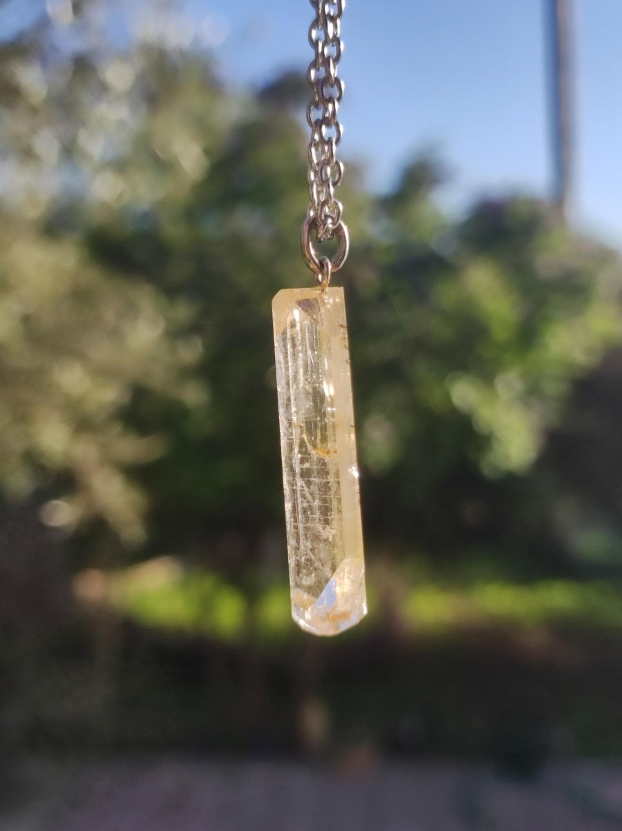 Skapolith AAA *Rarität* (gelber Wernerit)~ 925 Sterling Silber ~ Edelstein Kette ~HIPPIE ~GOA ~Boho ~Ethno ~Nature ~Heilstein - Art of Nature Berlin