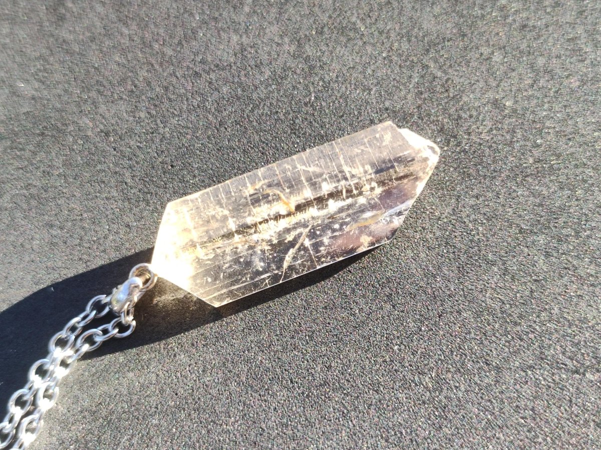 Skapolith AAA *Rarität* (gelber Wernerit)~ 925 Sterling Silber ~ Edelstein Kette ~HIPPIE ~GOA ~Boho ~Ethno ~Nature ~Heilstein - Art of Nature Berlin