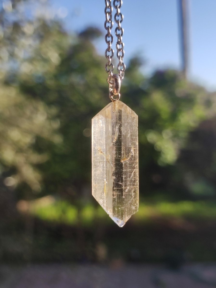 Skapolith AAA *Rarität* (gelber Wernerit)~ 925 Sterling Silber ~ Edelstein Kette ~HIPPIE ~GOA ~Boho ~Ethno ~Nature ~Heilstein - Art of Nature Berlin