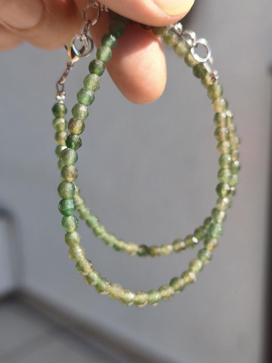 Smaragd 4mm facettiert - Edelstein Armband grün 925 Natürlich echt Heilstein Energie Echt Rarität Schmuck Frau Mann Er Sie Mutter Geschenk - Art of Nature Berlin