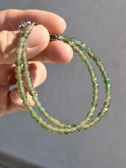 Smaragd 4mm facettiert - Edelstein Armband grün 925 Natürlich echt Heilstein Energie Echt Rarität Schmuck Frau Mann Er Sie Mutter Geschenk - Art of Nature Berlin