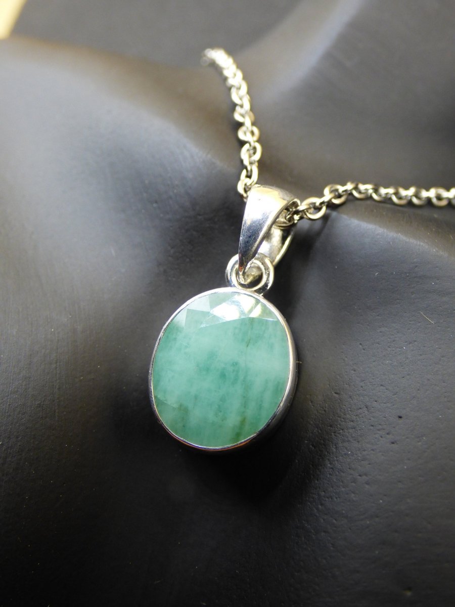 Smaragd / Emerald AAA Edelstein Kette 925 Sterling Silber - Edler Frauen Schmuck Filigran Hochzeitstag Geburtstag Geschenk Heilstein Rarität - Art of Nature Berlin