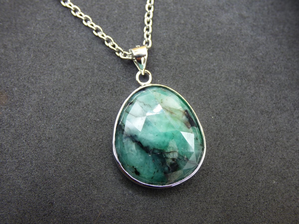 Smaragd / Emerald AAA Edelstein Kette 925 Sterling Silber - Edler Frauen Schmuck Filigran Hochzeitstag Geburtstag Geschenk Heilstein Rarität - Art of Nature Berlin