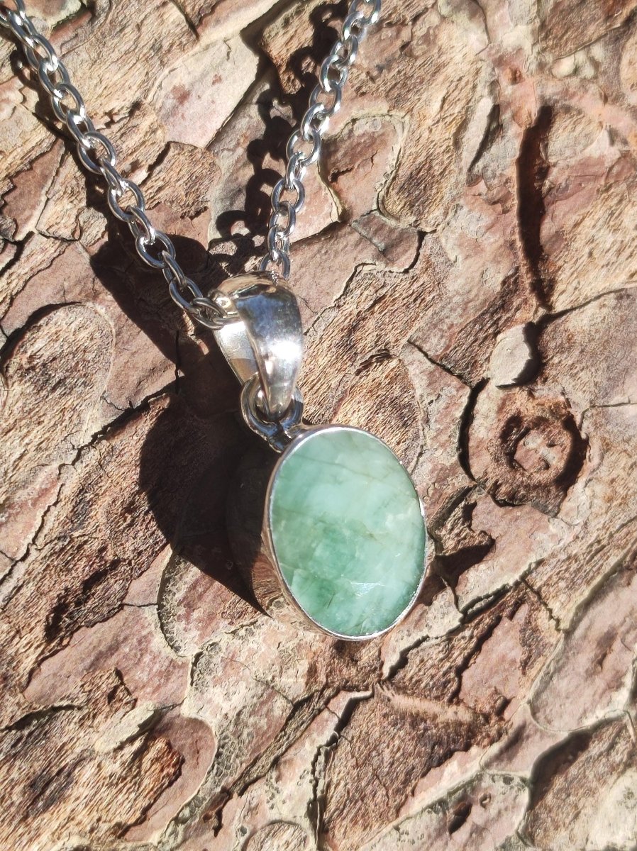 Smaragd / Emerald AAA Edelstein Kette 925 Sterling Silber - Edler Frauen Schmuck Filigran Hochzeitstag Geburtstag Geschenk Heilstein Rarität - Art of Nature Berlin