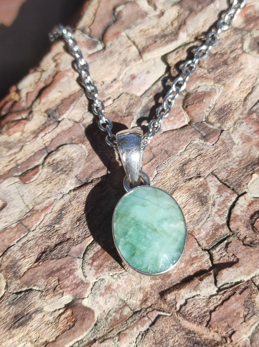 Smaragd / Emerald AAA Edelstein Kette 925 Sterling Silber - Edler Frauen Schmuck Filigran Hochzeitstag Geburtstag Geschenk Heilstein Rarität - Art of Nature Berlin