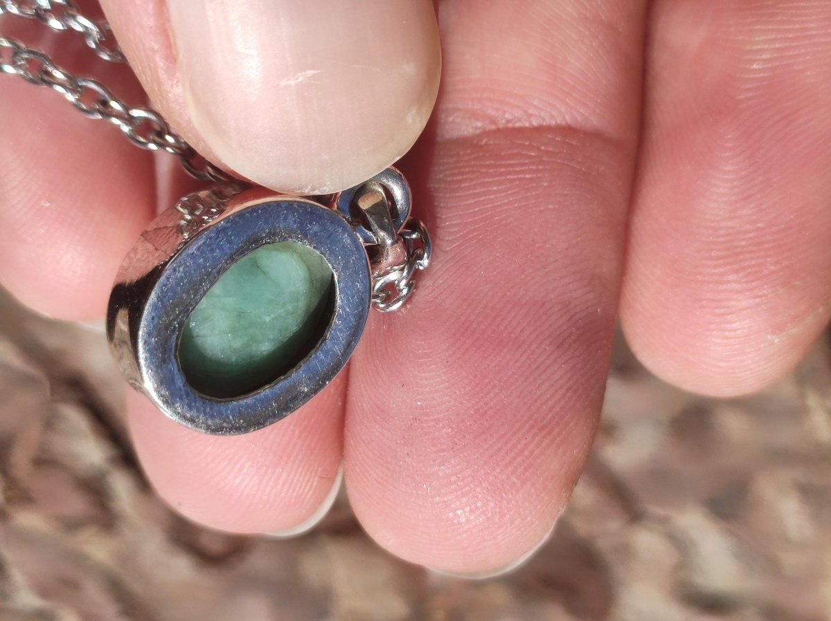 Smaragd / Emerald AAA Edelstein Kette 925 Sterling Silber - Edler Frauen Schmuck Filigran Hochzeitstag Geburtstag Geschenk Heilstein Rarität - Art of Nature Berlin