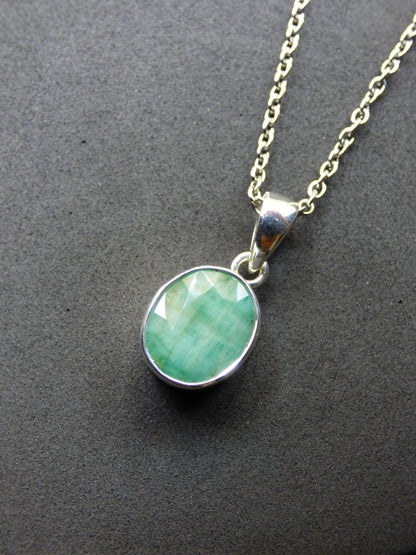 Smaragd / Emerald AAA Edelstein Kette 925 Sterling Silber - Edler Frauen Schmuck Filigran Hochzeitstag Geburtstag Geschenk Heilstein Rarität - Art of Nature Berlin