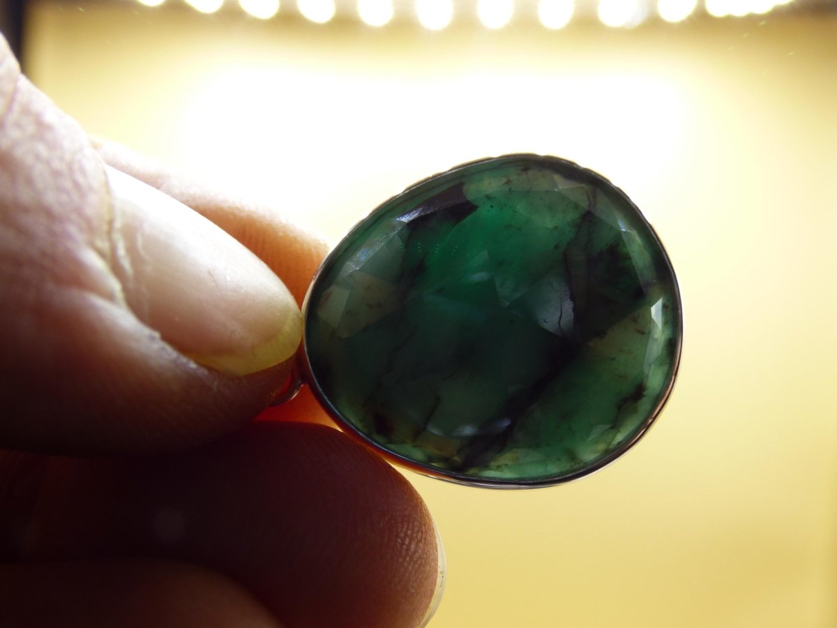 Smaragd / Emerald AAA Edelstein Kette 925 Sterling Silber - Edler Frauen Schmuck Filigran Hochzeitstag Geburtstag Geschenk Heilstein Rarität - Art of Nature Berlin