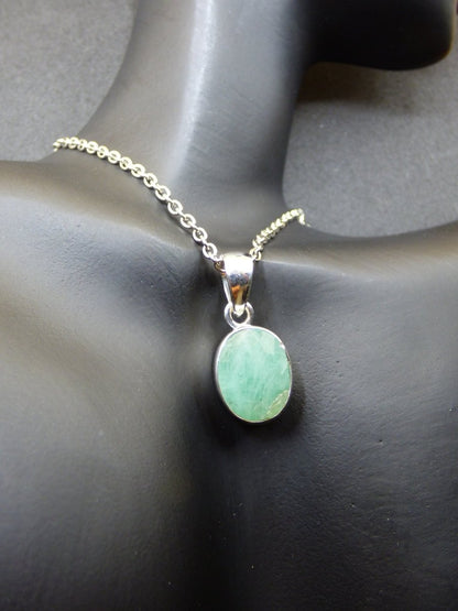 Smaragd / Emerald AAA Edelstein Kette 925 Sterling Silber - Edler Frauen Schmuck Filigran Hochzeitstag Geburtstag Geschenk Heilstein Rarität - Art of Nature Berlin