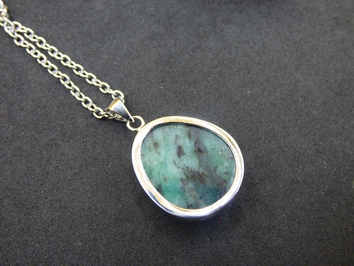 Smaragd / Emerald AAA Edelstein Kette 925 Sterling Silber - Edler Frauen Schmuck Filigran Hochzeitstag Geburtstag Geschenk Heilstein Rarität - Art of Nature Berlin