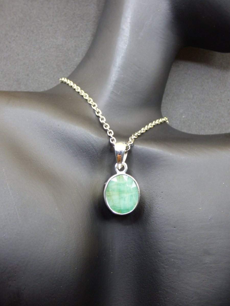 Smaragd / Emerald AAA Edelstein Kette 925 Sterling Silber - Edler Frauen Schmuck Filigran Hochzeitstag Geburtstag Geschenk Heilstein Rarität - Art of Nature Berlin