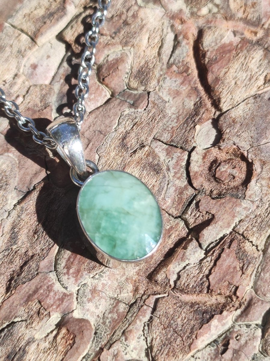 Smaragd / Emerald AAA Edelstein Kette 925 Sterling Silber - Edler Frauen Schmuck Filigran Hochzeitstag Geburtstag Geschenk Heilstein Rarität - Art of Nature Berlin