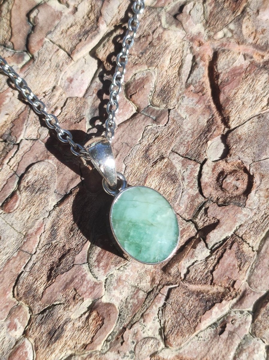 Smaragd / Emerald AAA Edelstein Kette 925 Sterling Silber - Edler Frauen Schmuck Filigran Hochzeitstag Geburtstag Geschenk Heilstein Rarität - Art of Nature Berlin