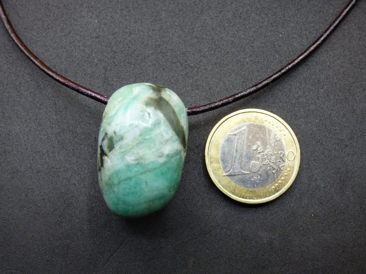 Smaragd / Emerald ~ Edelstein Kette HIPPIE GOA Boho Ethno Nature Heilstein grün natürlich Stein Anhänger Hochwertig Qualität Männer Sohn - Art of Nature Berlin