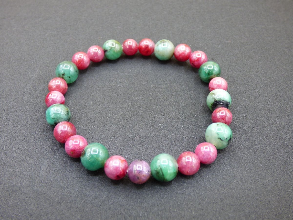 Smaragd & Rubin - Edelstein Armband grün rot Hippie Boho Natur Heilstein Geschenk Weihnachten Er Sie Mann Frau Freund Rarität Energie Kraft - Art of Nature Berlin