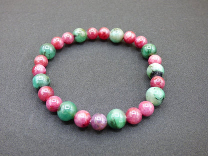 Smaragd & Rubin - Edelstein Armband grün rot Hippie Boho Natur Heilstein Geschenk Weihnachten Er Sie Mann Frau Freund Rarität Energie Kraft - Art of Nature Berlin