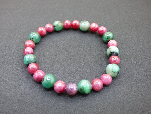 Smaragd & Rubin - Edelstein Armband grün rot Hippie Boho Natur Heilstein Geschenk Weihnachten Er Sie Mann Frau Freund Rarität Energie Kraft - Art of Nature Berlin