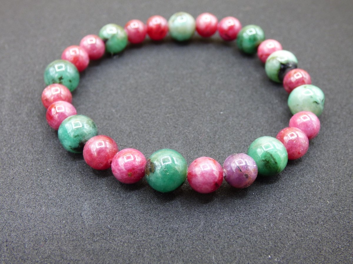 Smaragd & Rubin - Edelstein Armband grün rot Hippie Boho Natur Heilstein Geschenk Weihnachten Er Sie Mann Frau Freund Rarität Energie Kraft - Art of Nature Berlin