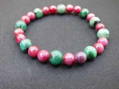 Smaragd & Rubin - Edelstein Armband grün rot Hippie Boho Natur Heilstein Geschenk Weihnachten Er Sie Mann Frau Freund Rarität Energie Kraft - Art of Nature Berlin
