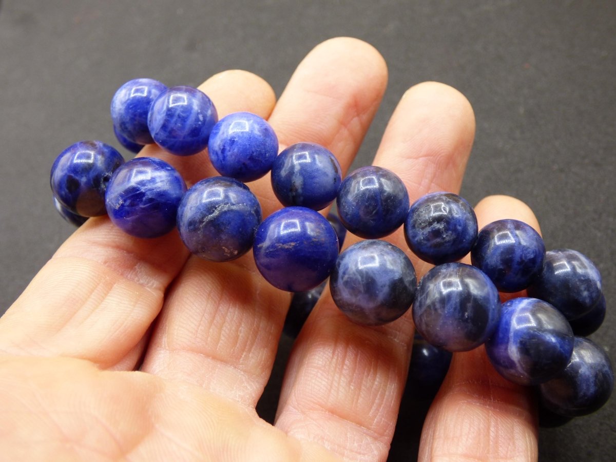 Sodalith 11/12mm - Edelstein Armband blau GOA Hippie Boho Natur Heilstein Geschenk Er Sie Mann Frau Kind Freund Rarität Energie Kraft Chakra - Art of Nature Berlin