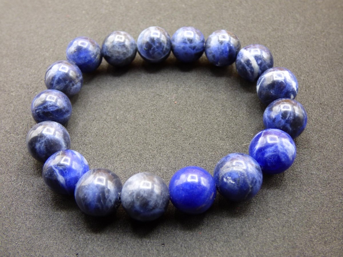 Sodalith 11/12mm - Edelstein Armband blau GOA Hippie Boho Natur Heilstein Geschenk Er Sie Mann Frau Kind Freund Rarität Energie Kraft Chakra - Art of Nature Berlin