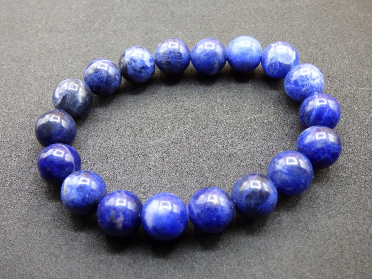 Sodalith 11/12mm - Edelstein Armband blau GOA Hippie Boho Natur Heilstein Geschenk Er Sie Mann Frau Kind Freund Rarität Energie Kraft Chakra - Art of Nature Berlin