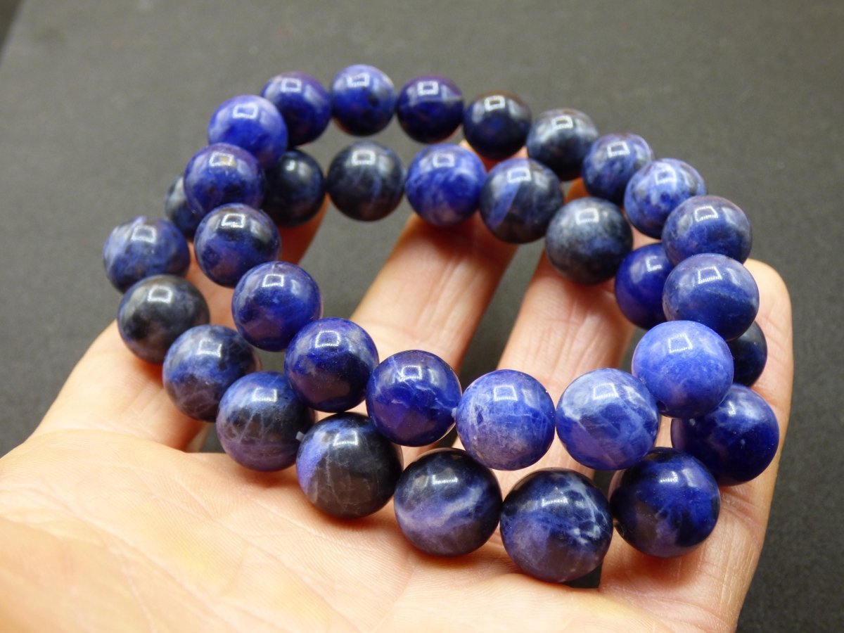 Sodalith 11/12mm - Edelstein Armband blau GOA Hippie Boho Natur Heilstein Geschenk Er Sie Mann Frau Kind Freund Rarität Energie Kraft Chakra - Art of Nature Berlin