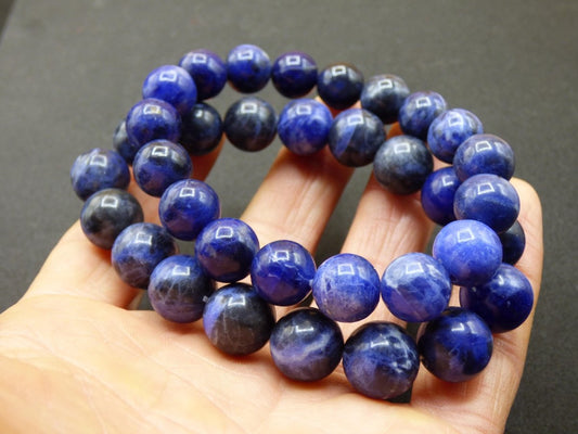 Sodalith 11/12mm - Edelstein Armband blau GOA Hippie Boho Natur Heilstein Geschenk Er Sie Mann Frau Kind Freund Rarität Energie Kraft Chakra - Art of Nature Berlin