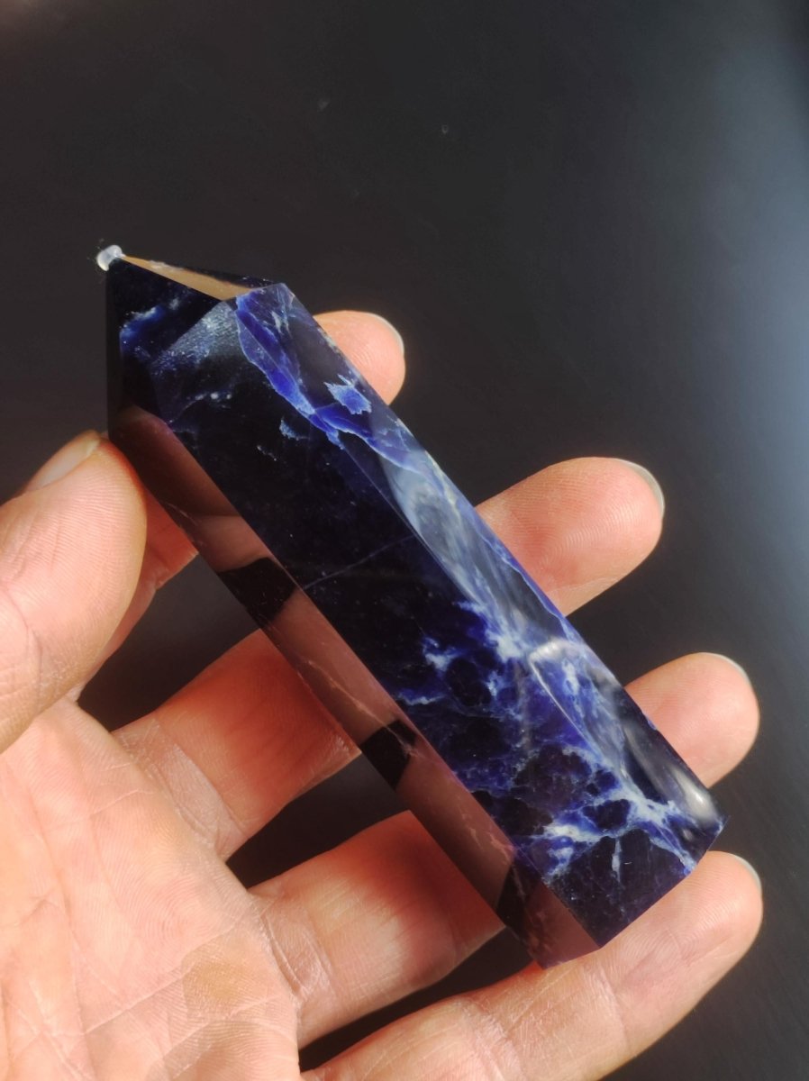 Sodalith A ~ Kristall Point Spitze Turm Obelisk ~ Magische Edelstein Deko ~Massagestab ~Crystal ~HIPPIE ~GOA ~Heilstein - Art of Nature Berlin