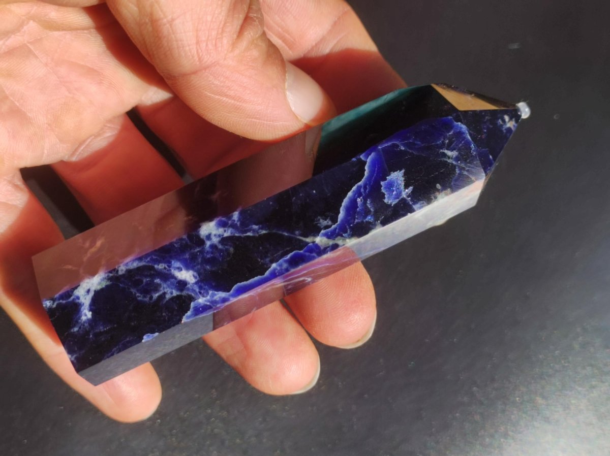 Sodalith A ~ Kristall Point Spitze Turm Obelisk ~ Magische Edelstein Deko ~Massagestab ~Crystal ~HIPPIE ~GOA ~Heilstein - Art of Nature Berlin